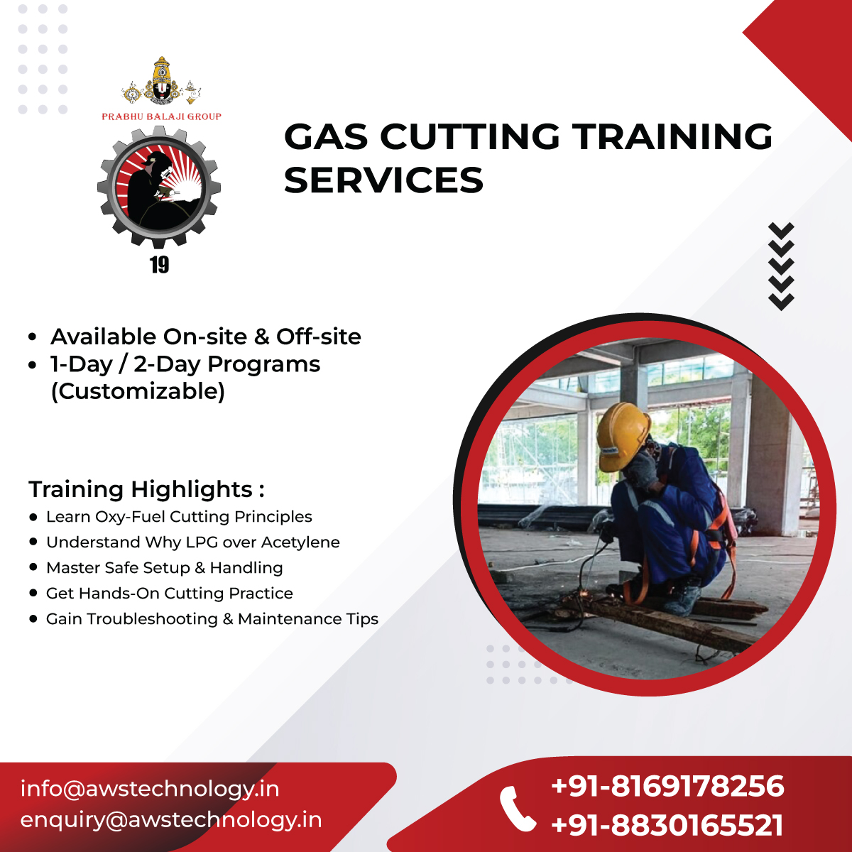 AWS_Tech_Center's tweet image. Gas Cutting Training Services

✔️ Oxy-fuel cutting principles
✔️ LPG vs Acetylene
✔️ Safe setup &amp;amp; troubleshooting
✔️ Hands-on cutting

📅 1-Day / 2-Day | 📍 On-site &amp;amp; Off-site
📞 +91-8169178256 | ✉️ enquiry@awstechnology.in

#GasCutting #IndustrialSkills #SafetyFirst