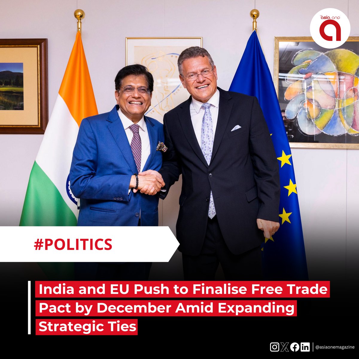 India and EU Push to Finalise Free Trade Pact by December Amid Expanding Strategic Ties

India and the European Union are intensifying efforts to complete their free trade agreement (FTA) by the end of the year, with two decisive rounds of talks slated within the next month.