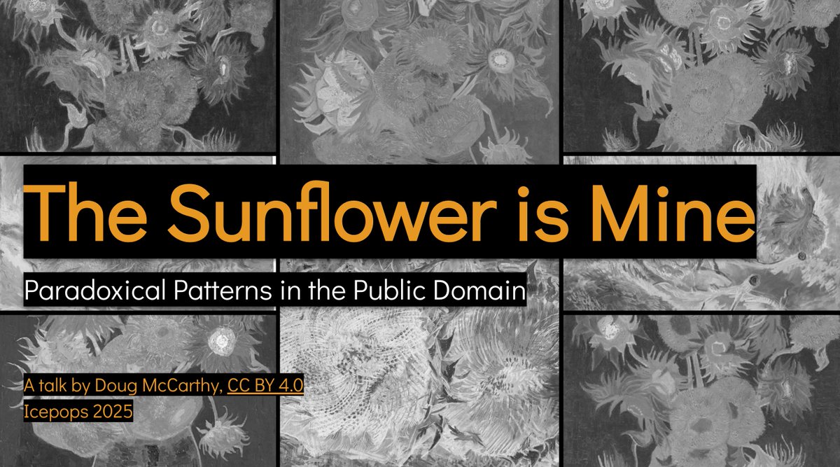 Doug McCarthy (@culturedoug) on Twitter photo En route to Manchester 🚄 ✈️ for the 6th edition of Icepops, the copyright festival with a smile on its face.
I'll present new research on museums, copyright and the public domain. 🌻 
There'll be sunflowers, there'll be memes.
Slides to come.
#Icepops2025 #OpenGLAM #Museums En route to Manchester 🚄 ✈️ for the 6th edition of Icepops, the copyright festival with a smile on its face.
I'll present new research on museums, copyright and the public domain. 🌻 
There'll be sunflowers, there'll be memes.
Slides to come.
#Icepops2025 #OpenGLAM #Museums