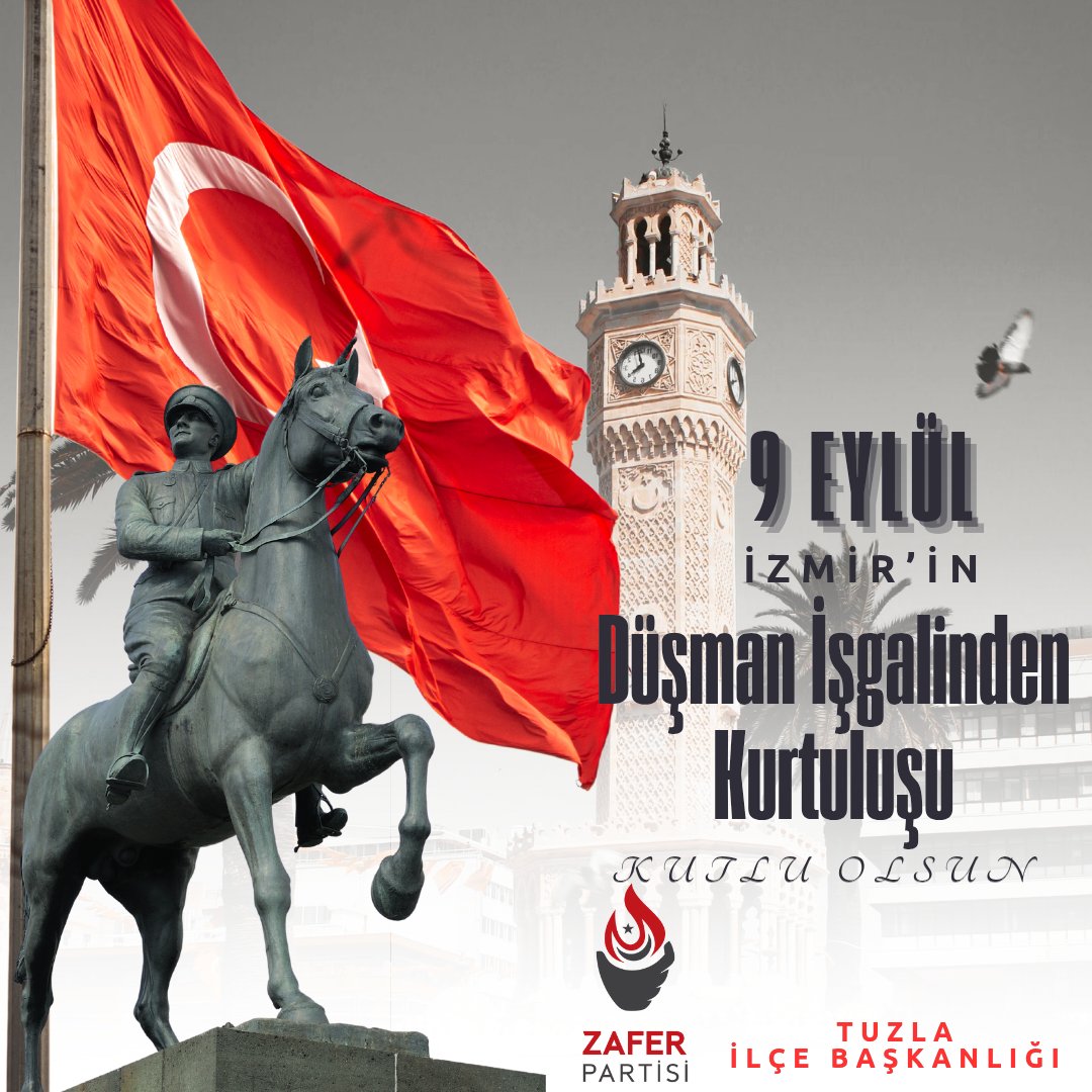 #9Eylül güzel İzmir’imizin düşman işgalinden kurtuluşunun 103. yılı kutlu olsun 🇹🇷

<a href="/umitozdag/">Ümit Özdağ</a>
<a href="/ZaferPartisi_34/">Zafer Partisi İstanbul İl Başkanlığı</a>
<a href="/HakanAksit34/">Hakan Akşit</a>
<a href="/sancarsenoll/">𝐒𝐚𝐧𝐜𝐚𝐫 Ş𝐞𝐧𝐨𝐥</a>
<a href="/semscolak/">Şems Çolak</a>
