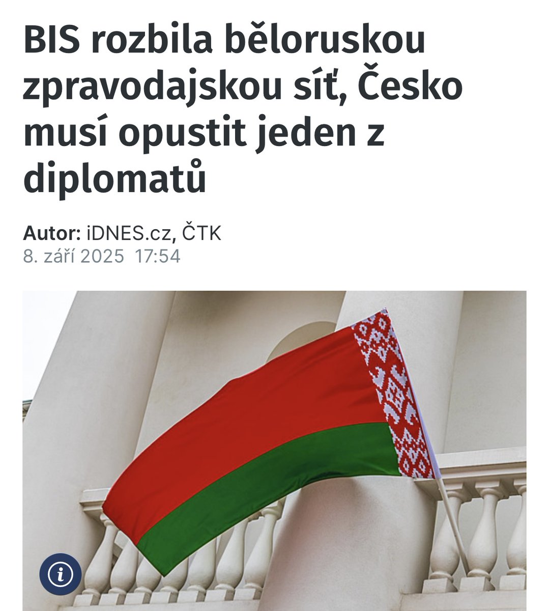 Mezinárodní spolupráce je v současné bezpečnostní situaci velmi důležitá‼️ <a href="/biscz/">BIS</a>  spolu s 🇷🇴 a 🇭🇺zpravodajskými službami zasáhly a úspěšně rozbily běloruskou zpravodajskou síť. ➡️Zneužívání diplomatického krytí k činnosti tajných služeb nesmíme dovolit. BIS díky za její službu.