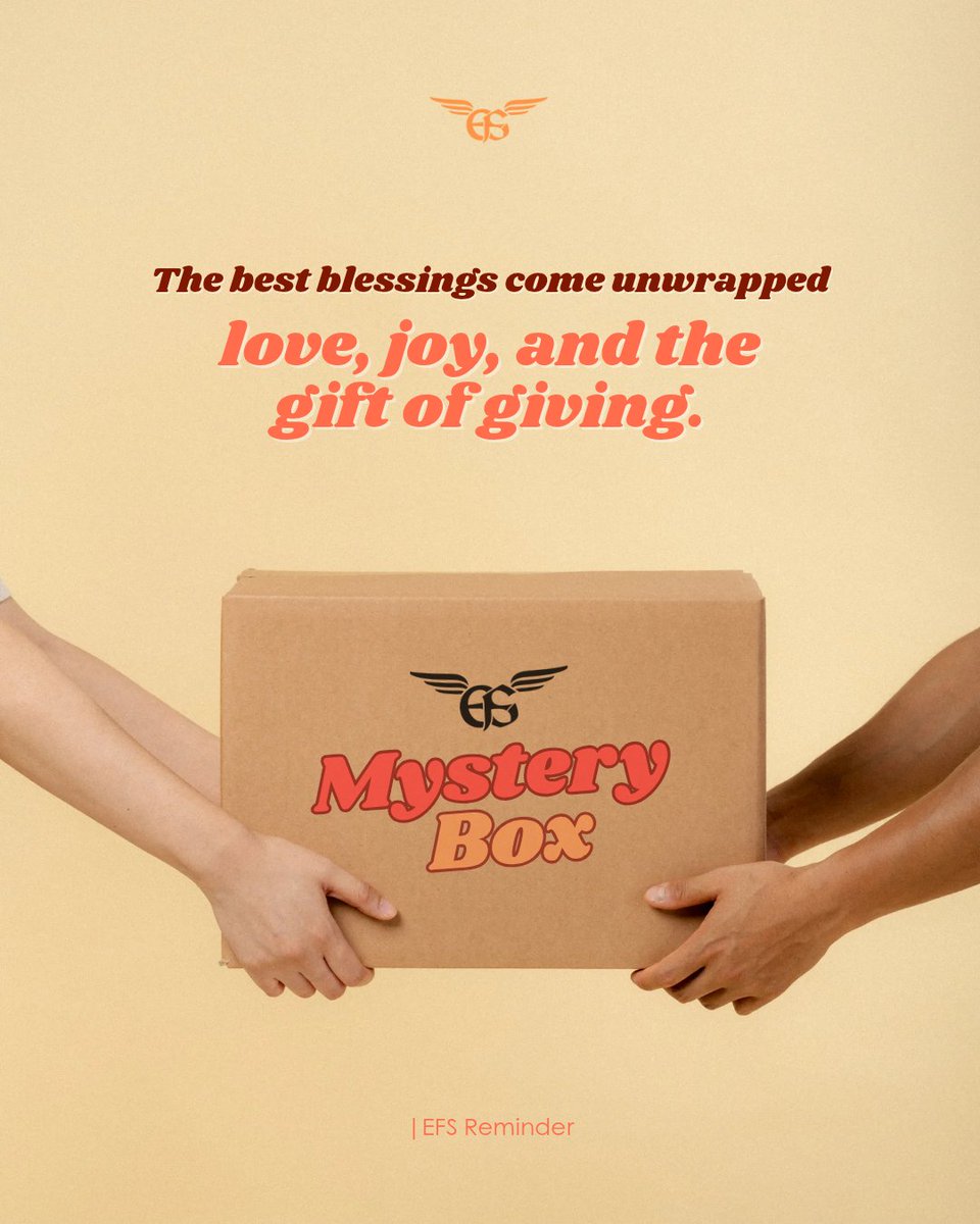 The best blessings come unwrapped—with love, joy, and the gift of giving. 🎁 Make someone feel extra special today, grab a Mystery Box now!
#EFSApparel #mysterybox