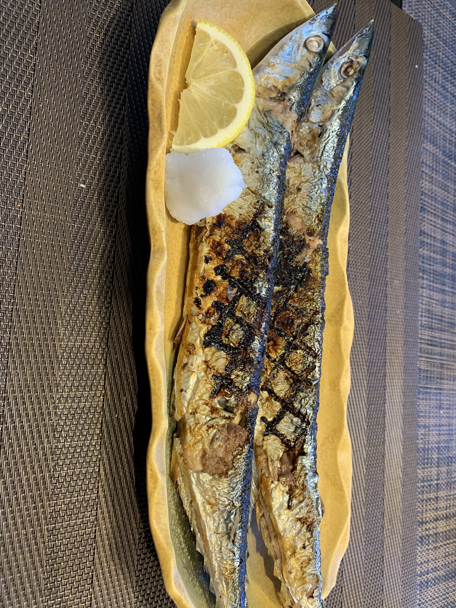 ペン画　焼き秋刀魚　Eguchi ペン画 焼き秋刀魚 Eguchi