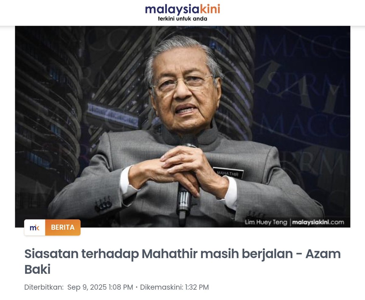 tjerealjoker's tweet photo. Bila PMX bagi lesen besar kat SPRM.. memang kaw kaw dia buat kerja.

Abu Juling dah kena semalam.

Harini ada 4 lagi yg InsyaAllah bakal kena jugak:
1. SPRM tengah check harta Tun kat England‼️
2. Duit Mael Penyu 170 juta dah sah jadi milik kerajaan.
3. Abuya Skibidibidi kena dakwa harini.
4. 20 banker akan kena dakwa kes loan 700 juta.

Kenapa zaman Midin dgn zaman Tun tak kuar citer ni sume?
Sebab tu lah depa goyang dengan PMX.

Salute SPRM❤️