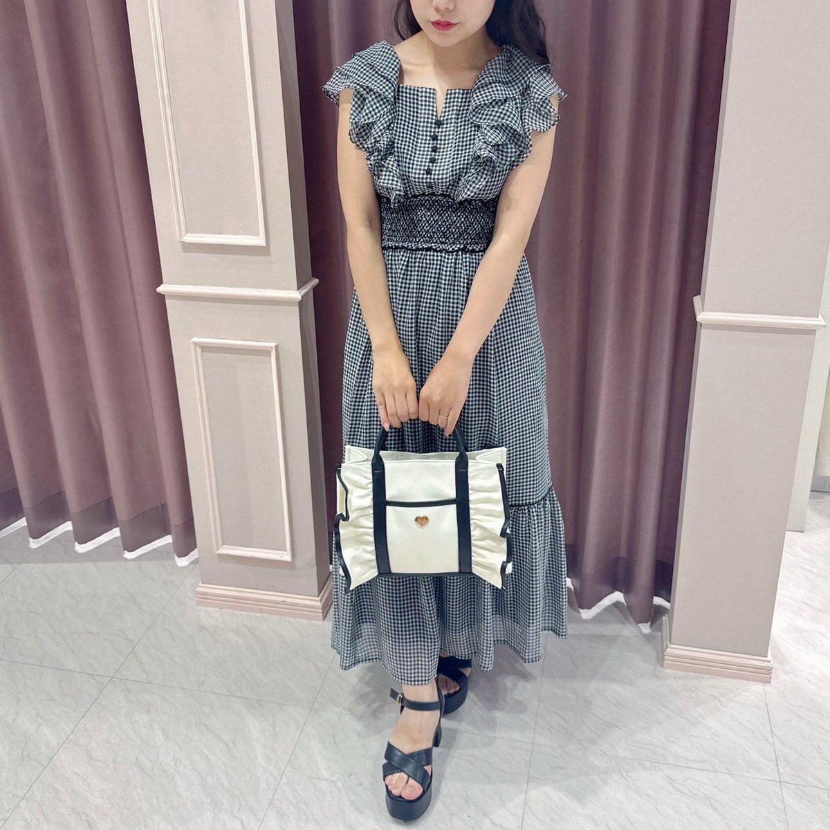 AnMILLE アンミール ギンガムフリルOP Án MILLE天王寺MIO店 | ・ New season collection #ギンガムフリルOP