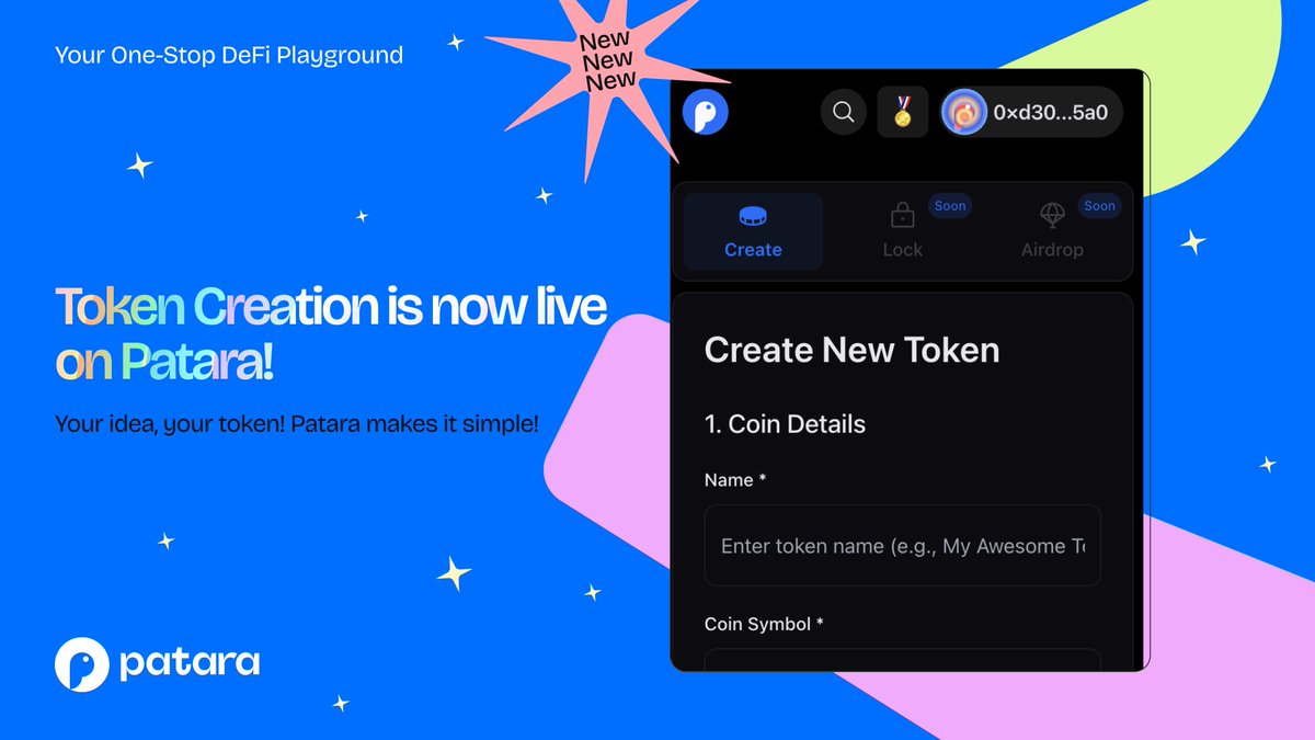 PataraApp's tweet image. New Feature Alert ➙ Token Creation is Live on Patara! 🐢

The power to launch your own token is now in your hands.

With Patara, you don’t need to be a developer or deal with endless steps,we’ve made token creation on @SuiNetwork as smooth as a swap.

Whether it’s for a…