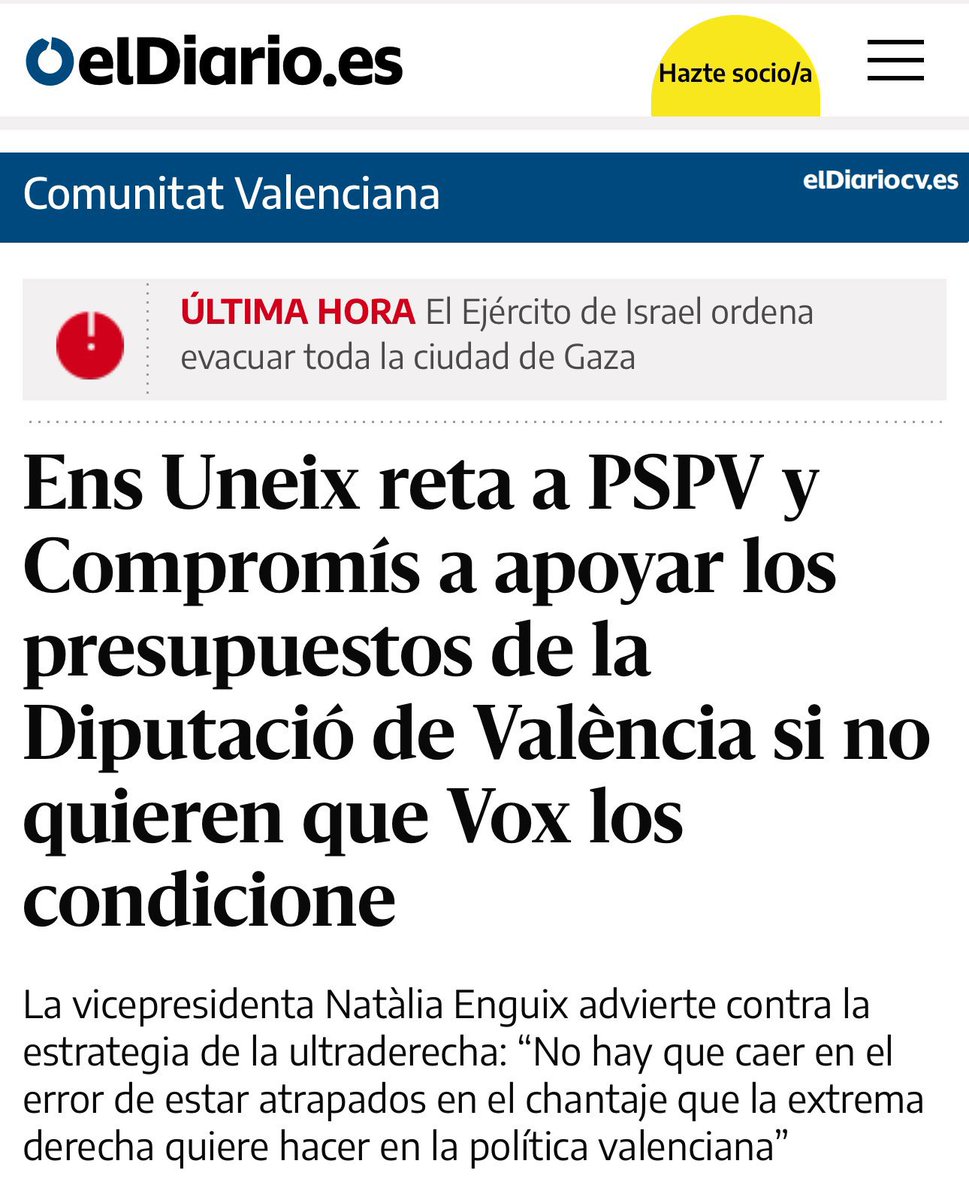 La ecuación no requiere ni calculadora, querida <a href="/nataliaenguix/">Natalia</a>: 

O un gobierno de izquierdas, o seguir dando alas a la derecha y al PP del Ventorro, mientras los ultras de Vox dictan las órdenes, el PP aplaude obediente y en 'ens uneix' lo toleráis. La decisión es vuestra, de