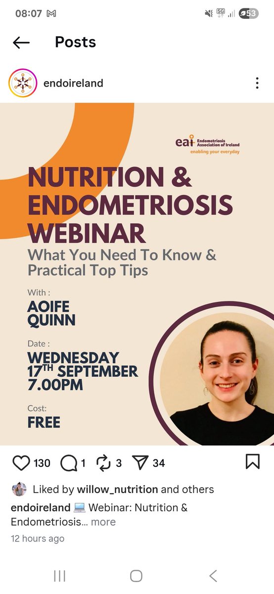 Upcoming CPD event - Nutrition and Endometriosis
 eventbrite.ie/e/nutrition-en…