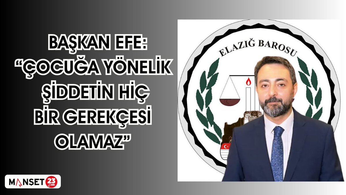BAŞKAN EFE: “ÇOCUĞA YÖNELİK ŞİDDETİN HİÇ BİR GEREKÇESİ OLAMAZ” manset23.com/haber/baskan-e…  <a href="/avmelihefe/">Melih EFE</a>