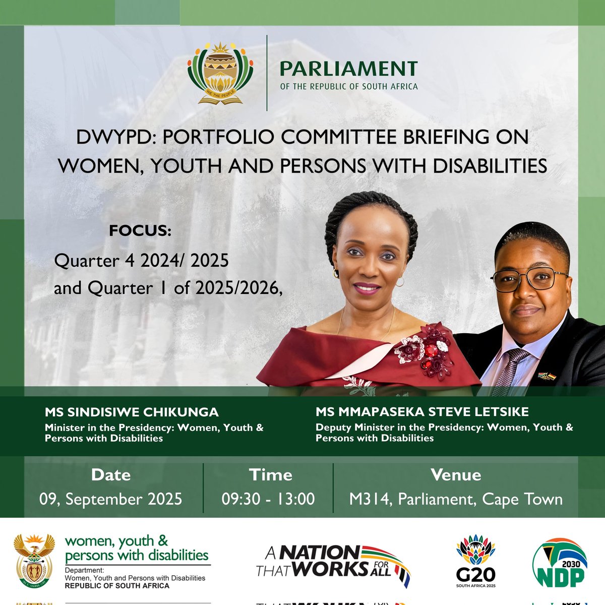 Dept of Women, Youth & Persons with Disabilities tweet media