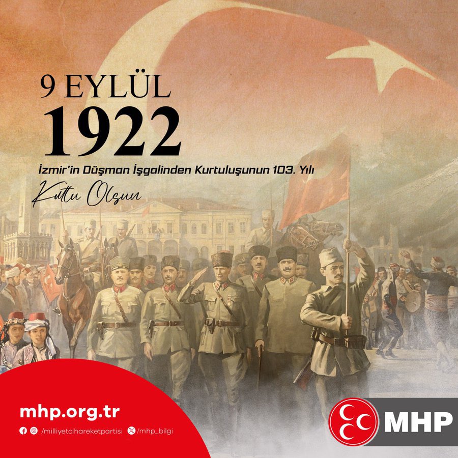 İzmir'in düşman işgalinden kurtuluşunun 103. yılı kutlu olsun.
#9Eylül