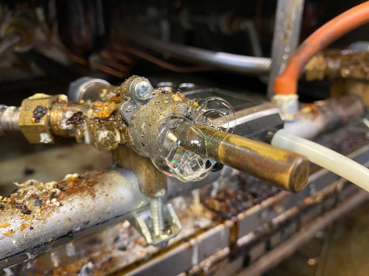 BBCSLTD's tweet image. We were recently called to a commercial gas cooker that wasn’t performing. On inspection, we found more gas escaping from the ends of the taps than reaching the main burners – a serious hazard. Always, contact a specialist if you suspect an issue with your kitchen equipment.
