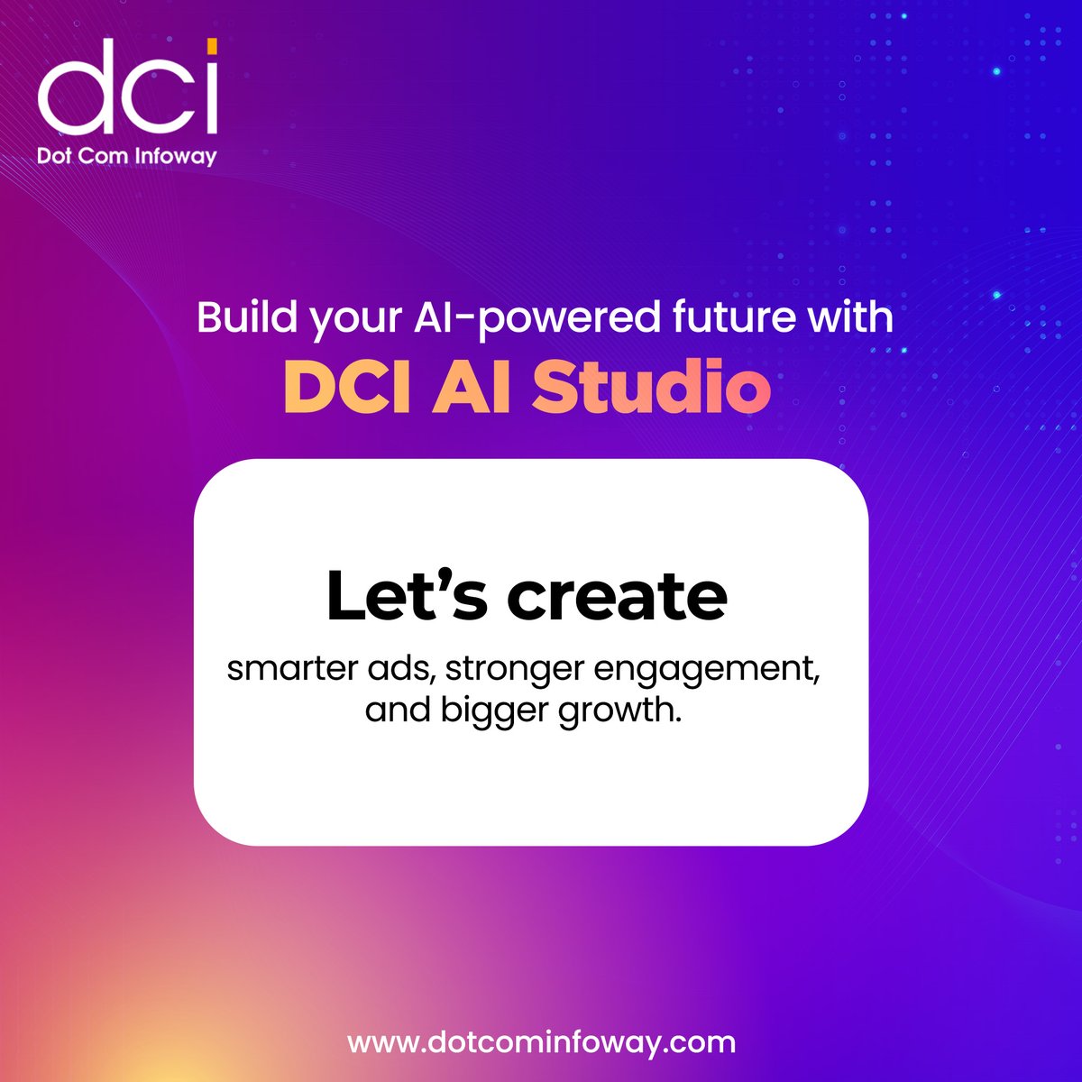 dotcominfoway's tweet image. The future of creativity is AI-powered!

With DCI AI Studio, you can transform simple text into videos, create lifelike AI avatars, clone voices, translate content, and repurpose videos with ease.

📩Let’s build the future together with DCI AI Studio

#DCIAIStudio #AI #AIStudio