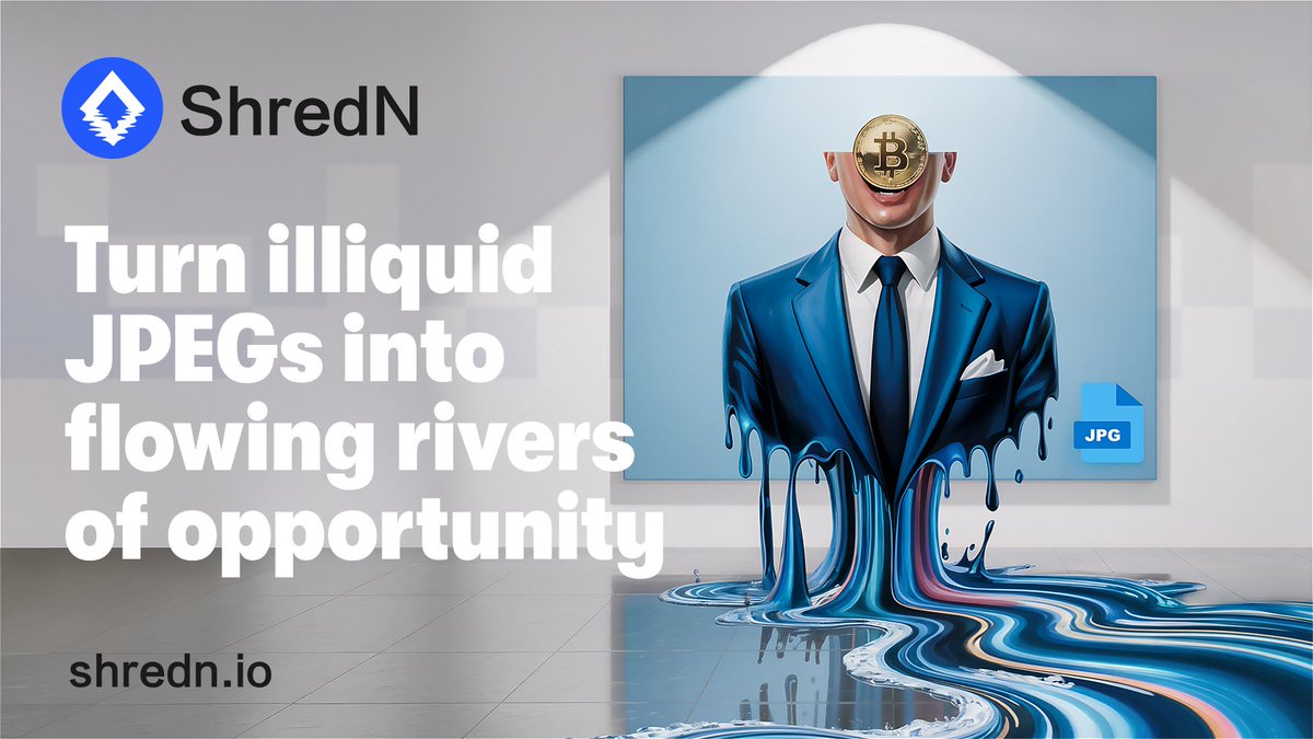 ShredNProtocol's tweet image. 💧 Turn illiquid JPEGs into flowing rivers of opportunity!

🏙 #ShredN&apos;s aggregation magic makes #NFT price discovery smooth as silk.

⭐️ Fragmentation meets innovation – liquidity has never been this accessible! ✨

$SHRED