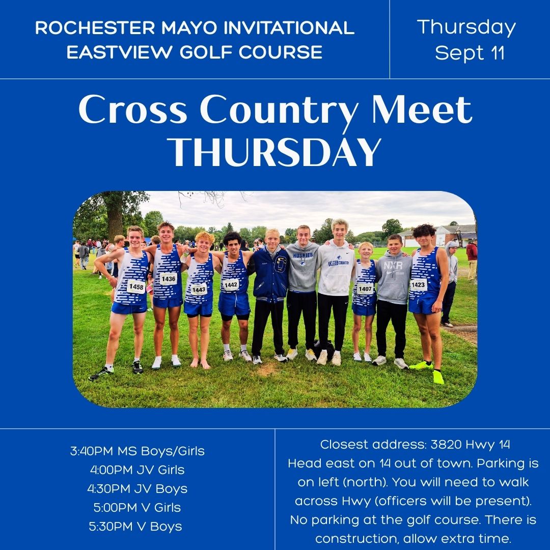 See you Thursday! Owatonna boys and girls teams will be traveling to Rochester.