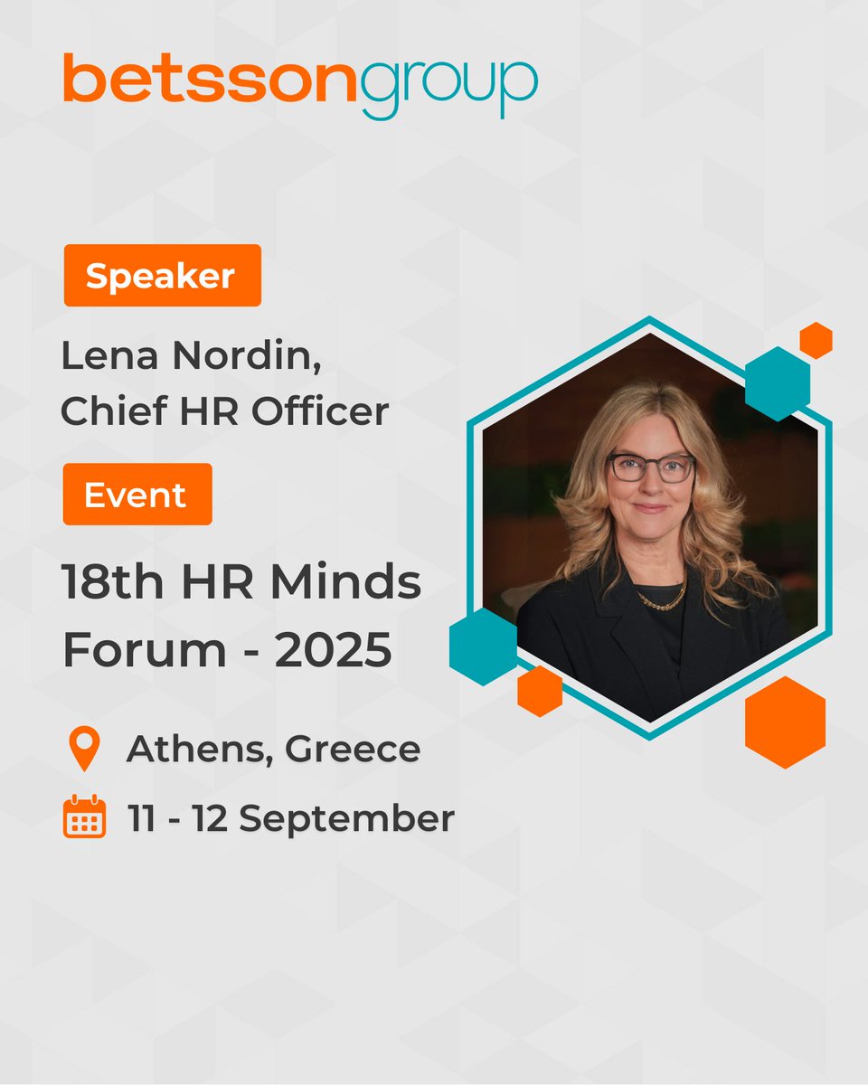 Our Chief HR Officer, Lena Nordin, will speak at the 18th HR Minds Forum! With 20+ years of global talent experience, she’s been key in driving Betsson’s culture, engagement &amp; people strategy—earning recognition across the industry. 💬🌍
