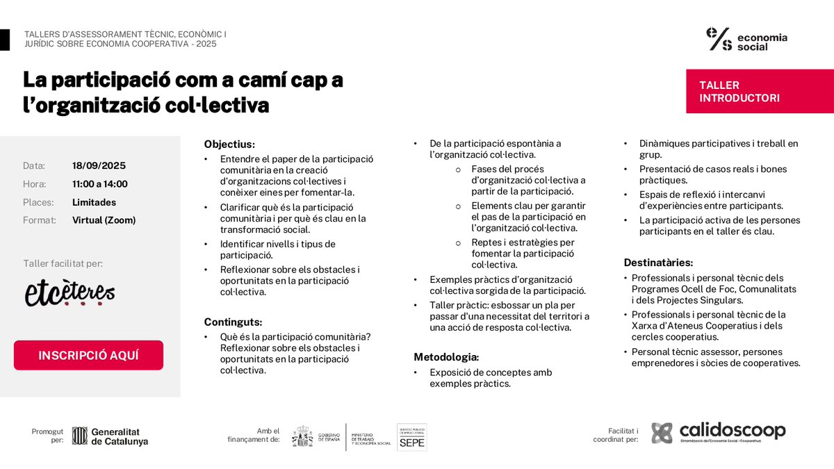 Calidoscoop's tweet photo. Taller: Interseccionalitat en projectes col·lectius

📅 23/09 | ⏰ 9.30‑12.30 | 💻 Online

Aprèn a aplicar la perspectiva interseccional en projectes comunitaris i cooperatius 🤝

⚠️ Places limitades! Inscriu-te 👉 https://t.co/ELVlUqpKVw https://t.co/AmHfDyACFx