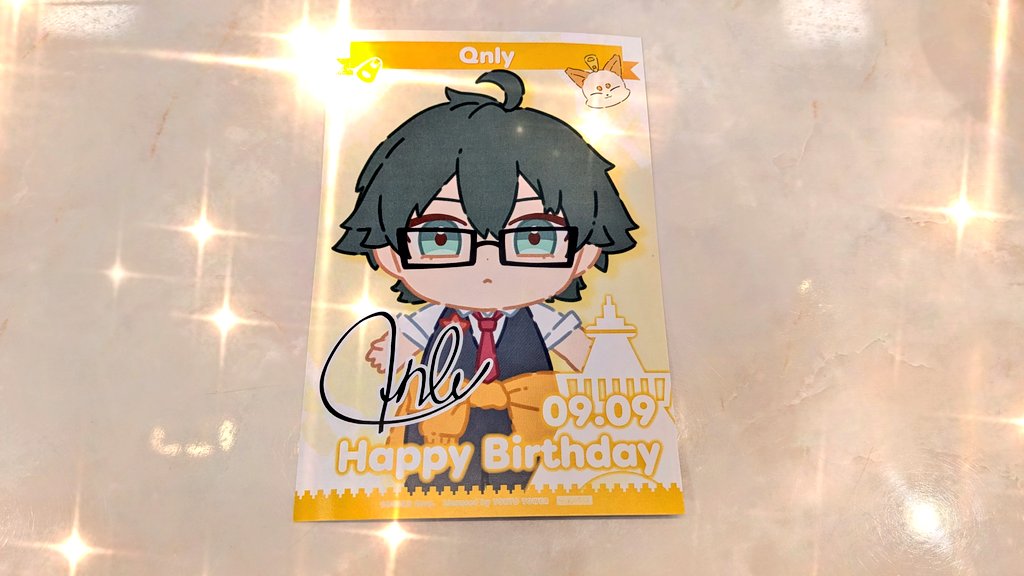 おんりーさんのバースデーカード、会社帰りに東京タワー寄っていただい