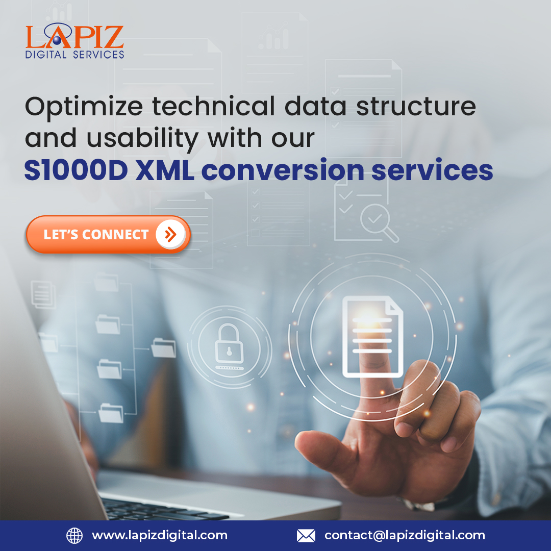lapizweb's tweet image. Optimize technical data structure and usability with our #S1000DXMLconversionservices
Let's connect: 🌐lapizdigital.com/s1000d-xml-con…
#S1000D #XMLConversion #TechnicalPublications #Aerospace #Defense #DataConversion #S1000DStandard #TechnicalWriting #XMLPublishing #Lapizdigitalservices