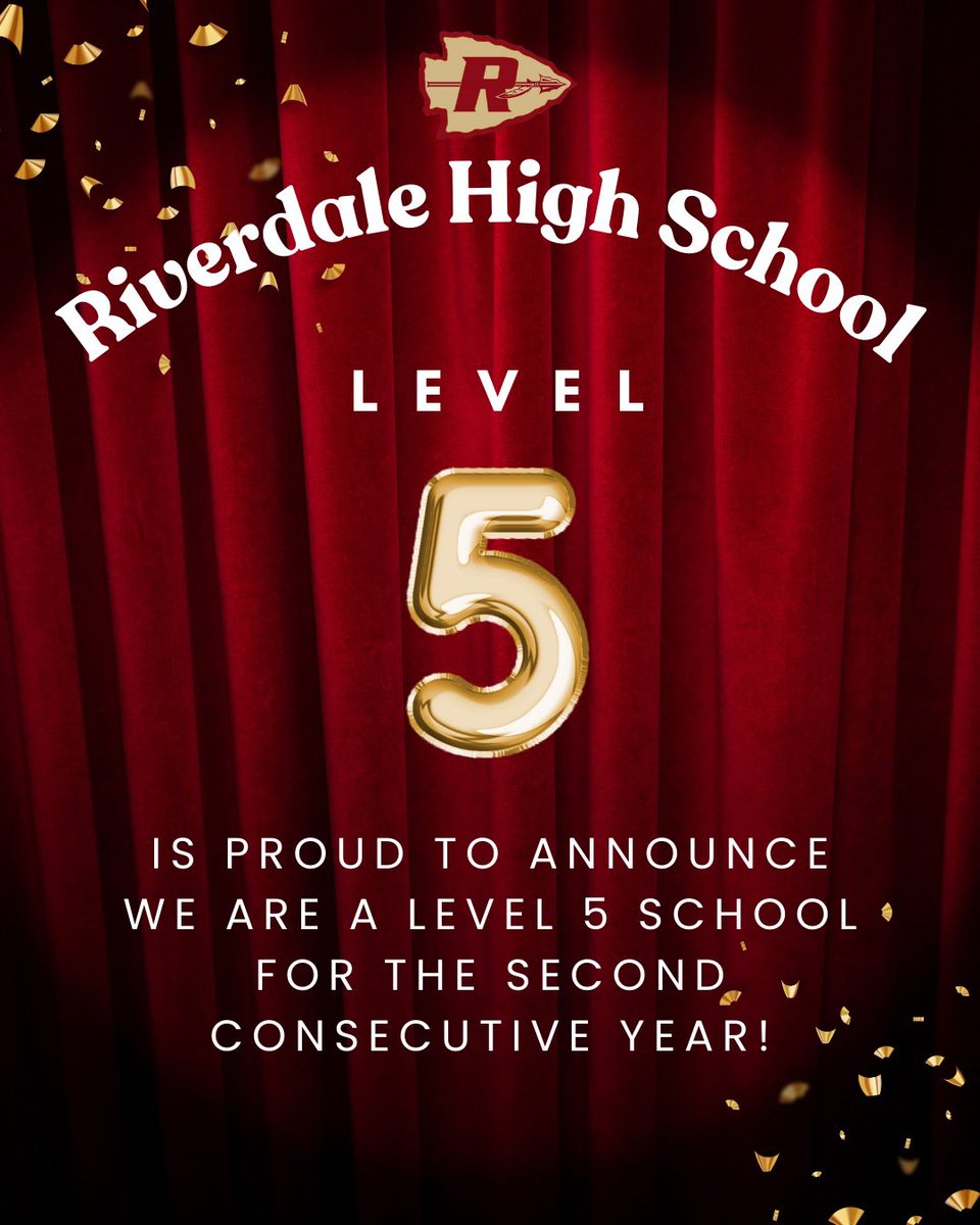 Congratulations to the best student body, faculty, and staff. We are super proud to announce we are a Level 5 school for the second year in a row!