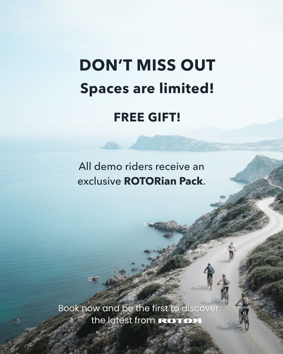 ROTOR_bike's tweet image. Be the first to ride the new ROTOR´s launch - for FREE!

Join us at @SeaOtterEurope DEMO BIKE in Girona, September 19–20–21, and get exclusive access to our Gravel and MTB demo bikes.

Limited spots, book here &amp;gt;&amp;gt;  demobikeseaottereurope.com/categories/9?b…

#seaottereurope #rotor