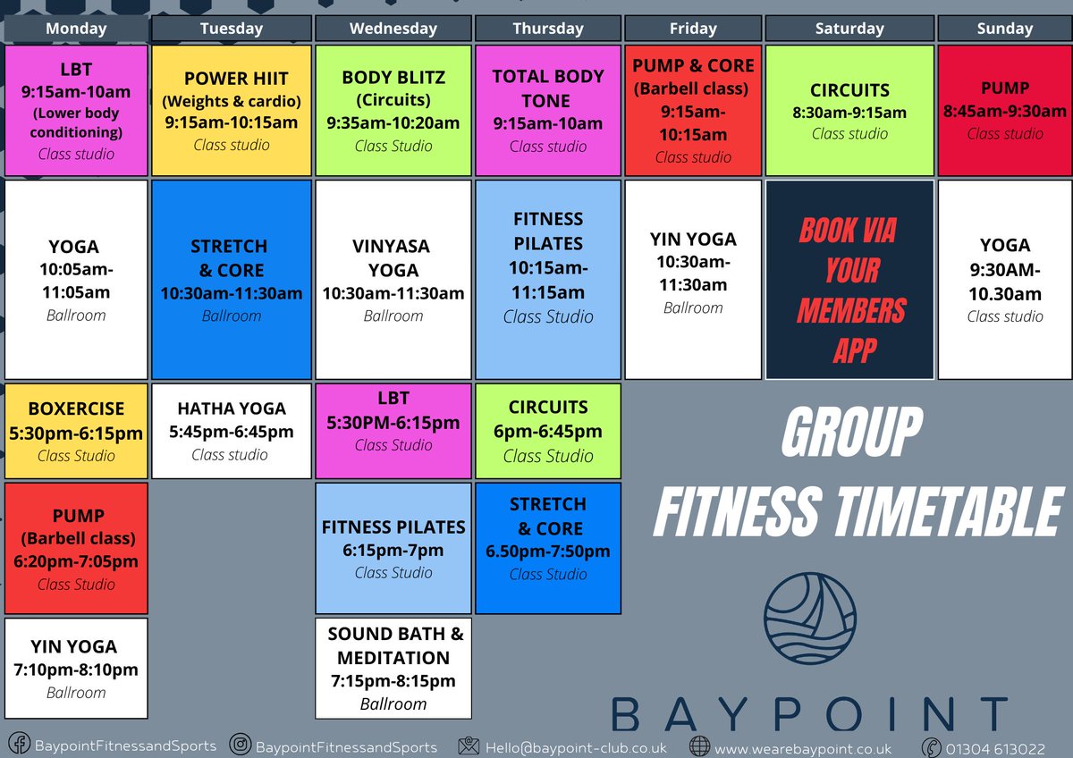 Don’t miss out! Book your classes today to secure your spot. Reminder: timetable changes coming later this year- stay tuned!