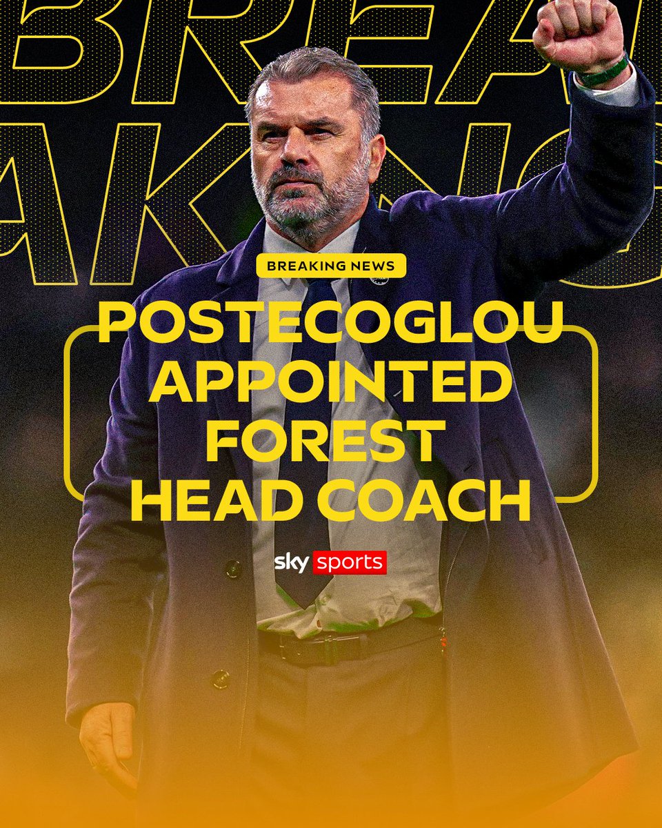 BREAKING: Nottingham Forest appoint Ange Postecoglou as head coach 🚨
