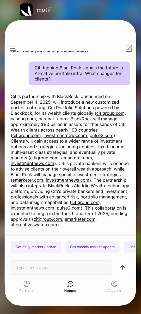 motif AI - Personalized AI Wealth Management tweet media