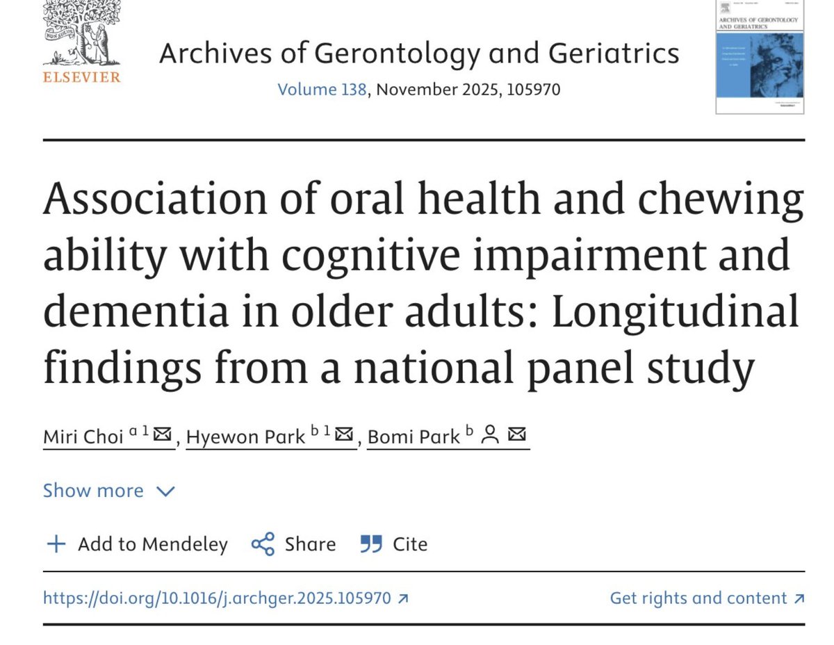 Molecule_sci's tweet photo. oral health = brain health.

Poor oral health nearly doubles the risk of cognitive decline.
➝ Tooth loss, gum disease, bad breath -- all linked to dementia. https://t.co/3JCvj9bqlt