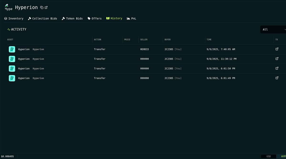 yomi_hyperL's tweet image. Minted 3, got an extra via airdrop @hyperionsNFT.

Wish i max minted, but here we go.

Meanwhile, $HYPE looks juicy today. Are you bullish?

Don&apos;t forget to make it work on @Hyperpiexyz_io as well.
1 stone for all the birds in the @HyperliquidX ecosystem.