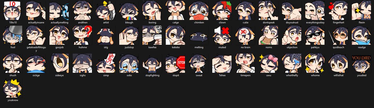 New emotes on twitch AND my discord server! Made by my artist Altrice! (She doesnt have X but check her out on her IG: instagram.com/altriart/

Template for emotes from: <a href="/Takiimikiku/">Loumon</a> thank you so much for the amazing templates