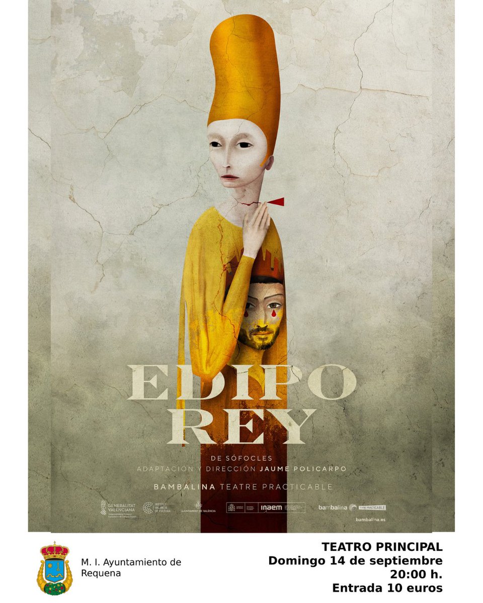 El Teatro Principal de Requena acoge la representación de “Edipo Rey”, la gran tragedia de Sófocles en versión de Bambalina Teatre Practicable  @aytorequena instagram.com/p/DOVk5kogbYr/…