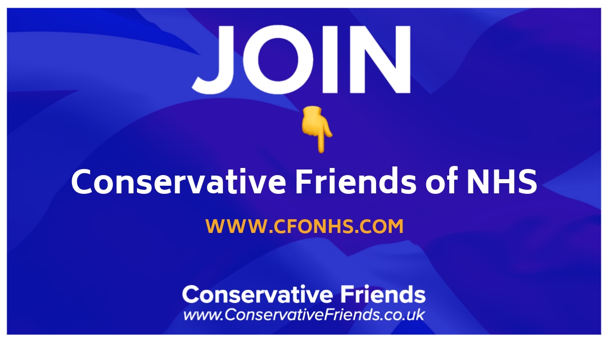 🏥💙 Join the Conservative Friends of NHS and connect with like-minded conservatives who support our National Health Service and its workers. 🤝🙌🏻 #CFO_NHS #ConservativeValues #SupportOurNHS 🇬🇧💙 <a href="/CFO_NHS/">Cons. Fr. Of NHS</a>