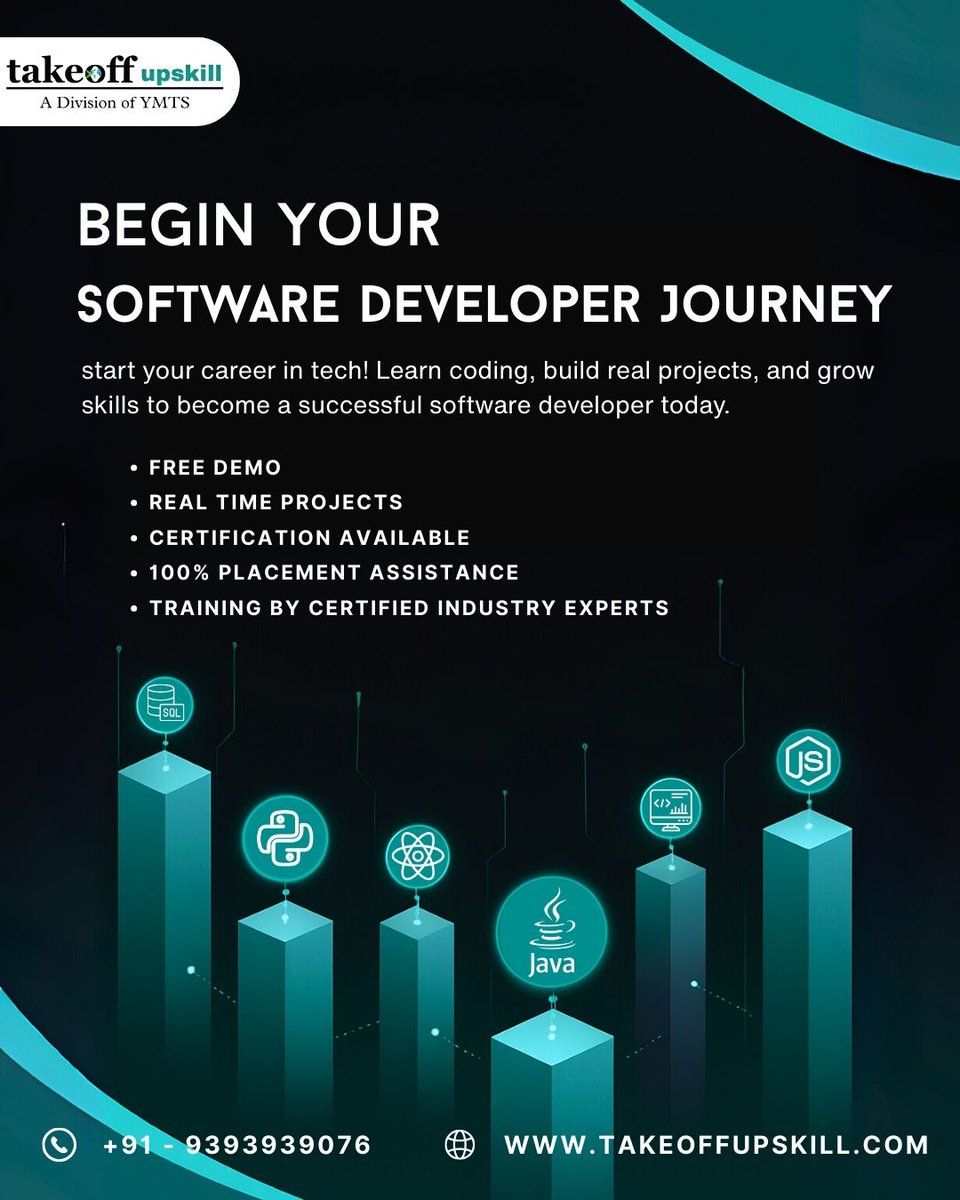 takeoffupskill's tweet image. ✨ Begin your software developer journey today! 🚀
Start learning coding from scratch, build exciting real world projects, and gain the skills that open doors to endless tech opportunities. 💻
📩 DM us to know more!
📞 Call Now +91 9393939076
#fullstackjava #fullstackpython