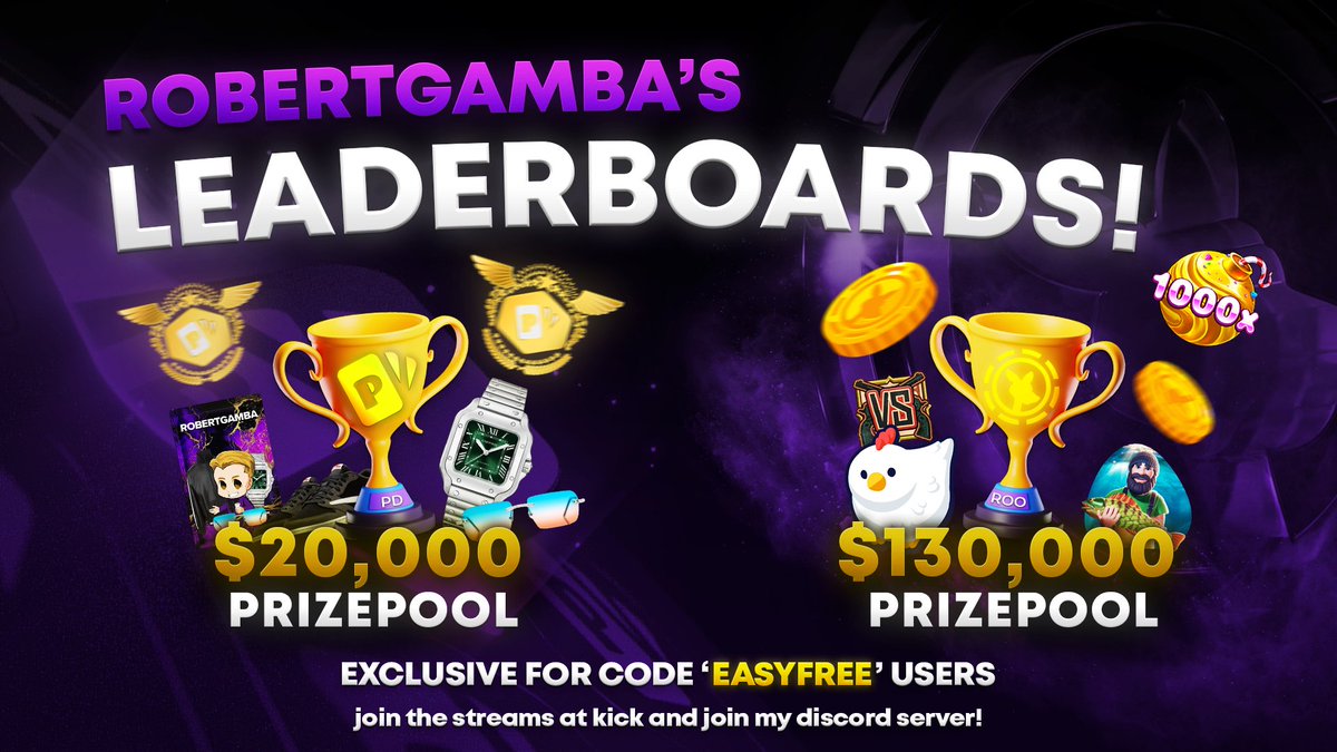 🚨New $150k In Monthly Leadearboards for 
<a href="/Roobet/">Roobet</a> &amp; <a href="/PackDraw/">PackDraw</a> LIVE!🚨

🏆$130,000 PrizePool on Roobet  -
🏆$90,000 Casino Leaderboard
🏆$40,000 Sports Betting Leaderboard

🏆$20,000 Packdraw Monthly Leaderboard

✅Check stats out on easyrewardsdotgg &lt;3

👉To celebrate, giving