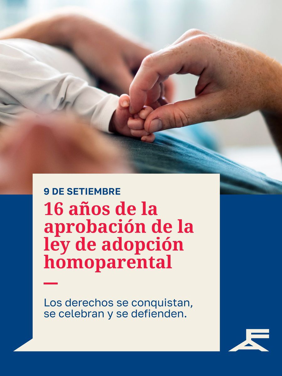🌈✊ El 9 de setiembre de 2009 Uruguay aprobó la ley de adopción homoparental, un avance histórico hacia la igualdad.

Hoy, a 16 años, recordamos que los derechos se conquistan, se celebran y se defienden.