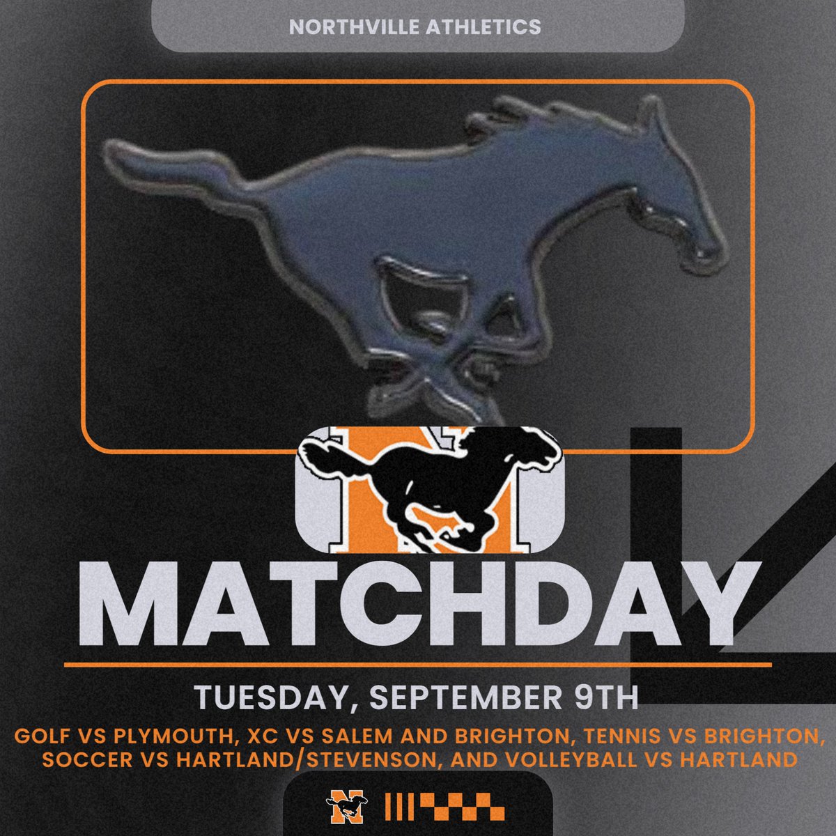 nvilleathletics's tweet image. Good luck to golf, XC, tennis, soccer, and volleyball today.  #GoMustangs #WinTheDay #FocusOntheProcess