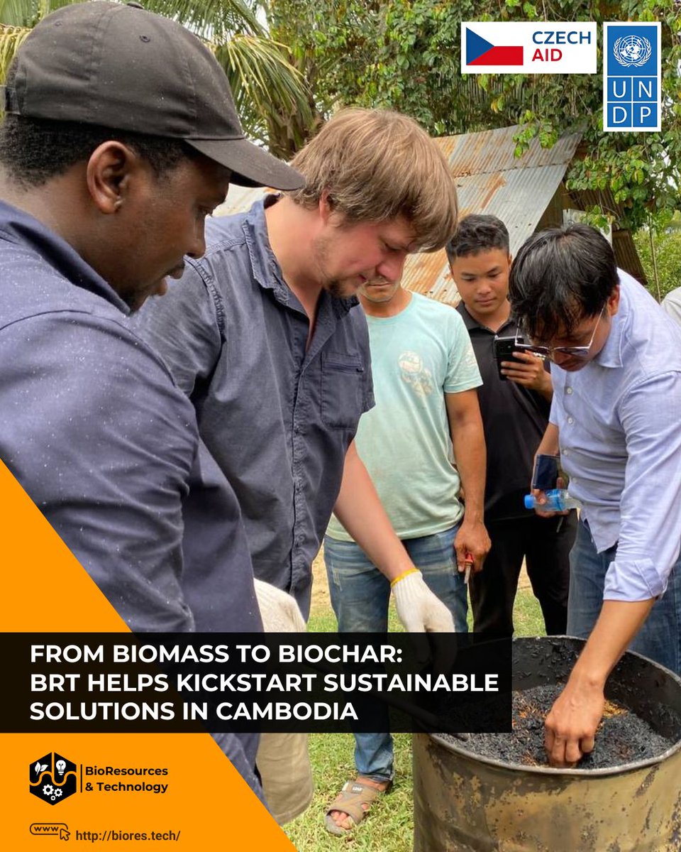BioRes_Tech's tweet image. 🔬#BRT members joined the V-BIOCHAR project in Cambodia to train farmers on low-cost #biochar solutions. Trainees even improved kiln designs, showing community innovation!
➡Led by ADRA Czech Republic with
@CZUvPraze/@CzuFtz &amp;amp; ADRA #Cambodia
🔗biogas.czu.cz/en/r-19017-tea…
