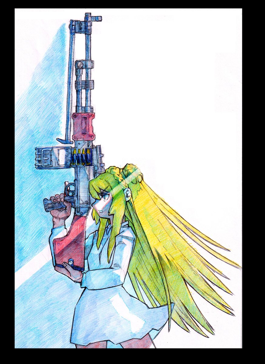 RPD軽機関銃とエクトル
原案では原作の「軽機関銃B」を持たせたかったのですが、私に銃の知識が無さ過ぎて、ドット絵からの再現を断念
それで似てそうな奴を選んでこれになった
リプ欄に作業工程のリンク張ります
#救国のスネジンカ #色鉛筆イラスト