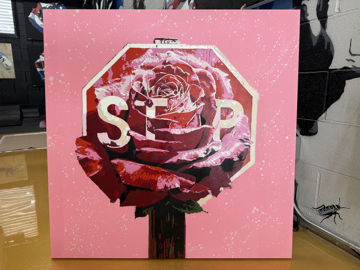 BillyMorrison's tweet image. NEW WORK! “STOP AND SMELL THE ROSES” - 36” x 36” acrylic and spray on canvas. Available. Email info@billymorrisonart.com or direct message for more details.