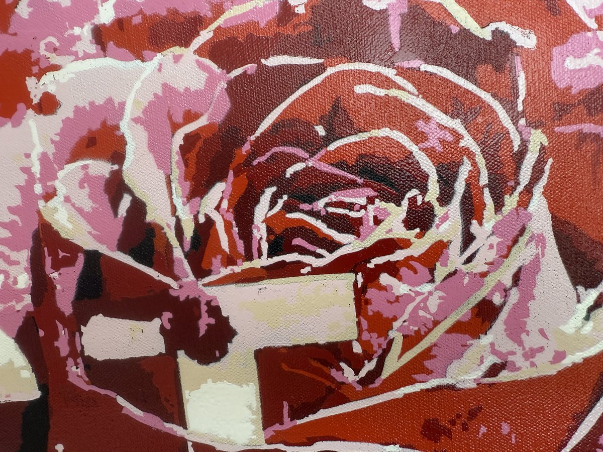 BillyMorrison's tweet image. NEW WORK! “STOP AND SMELL THE ROSES” - 36” x 36” acrylic and spray on canvas. Available. Email info@billymorrisonart.com or direct message for more details.