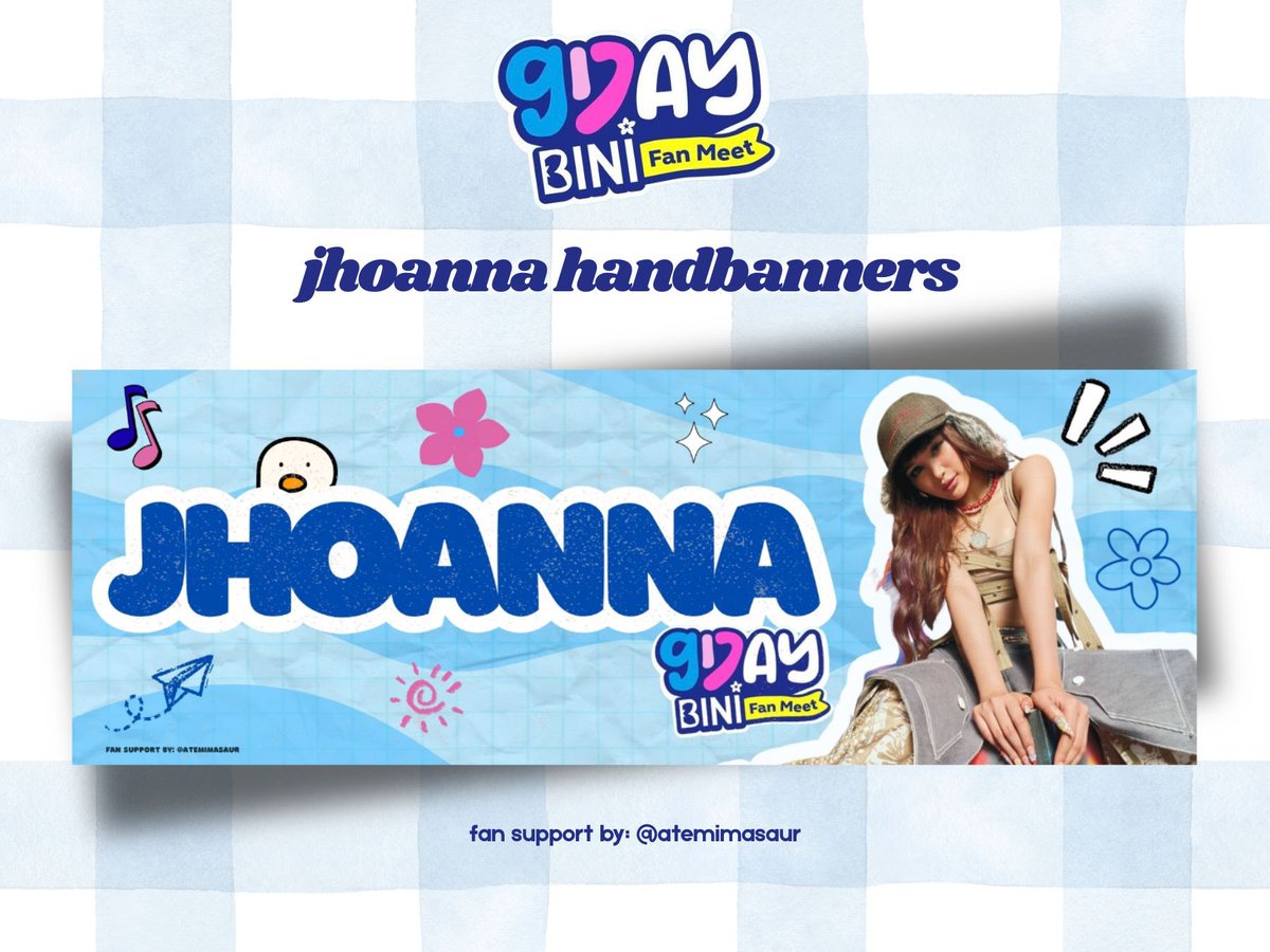 atemimasaur's tweet photo. GDAY FANMEET FAN SUPPORT
(Jhoanna Handbanners 💙)

fan support by: @atemimasaur

♡ my first ever fansupp. pls be ez on me 🥹
♡ mbf, like, &amp; rt 
♡ super limited qty. strictly 1:1 
♡ prio trades &amp; donations (dm! <3) https://t.co/yqP3AaUBA1