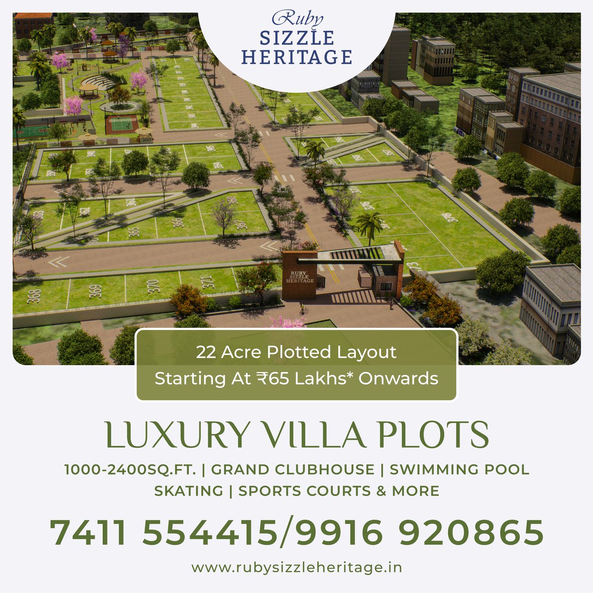 SizzleProperty's tweet image. ✨ Own Your Dream #Plot in #EastBangalore ✨

📏 Plot Sizes: 1000 – 2400 Sqft
💰 Starting from ₹65 Lakhs*
✅ BMRDA Approved | Bank Loans Available

📍 Prime Location: Off Whitefield

To Schedule your site visit today!
📞 9916920865 / 7411554415
🌐 rubysizzleheritage.in