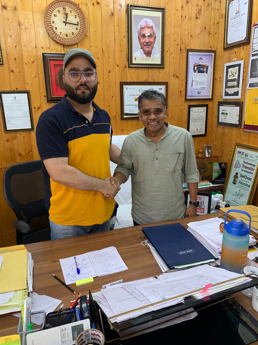 Sepiohealth's tweet photo. Sepio Health’s Director &amp; Co-Founder Prof. Praveen Vemula (@pkvemula) and Kashmir Marketing Director Umar Farooq @umarmalla111 met with @skiiecentre CEO Dr. Naveed Bhat @KrishiTime to discuss a marketing partnership for Kisan Kavach’s regional rollout in Jammu &amp; Kashmir. https://t.co/RLgInw75xQ