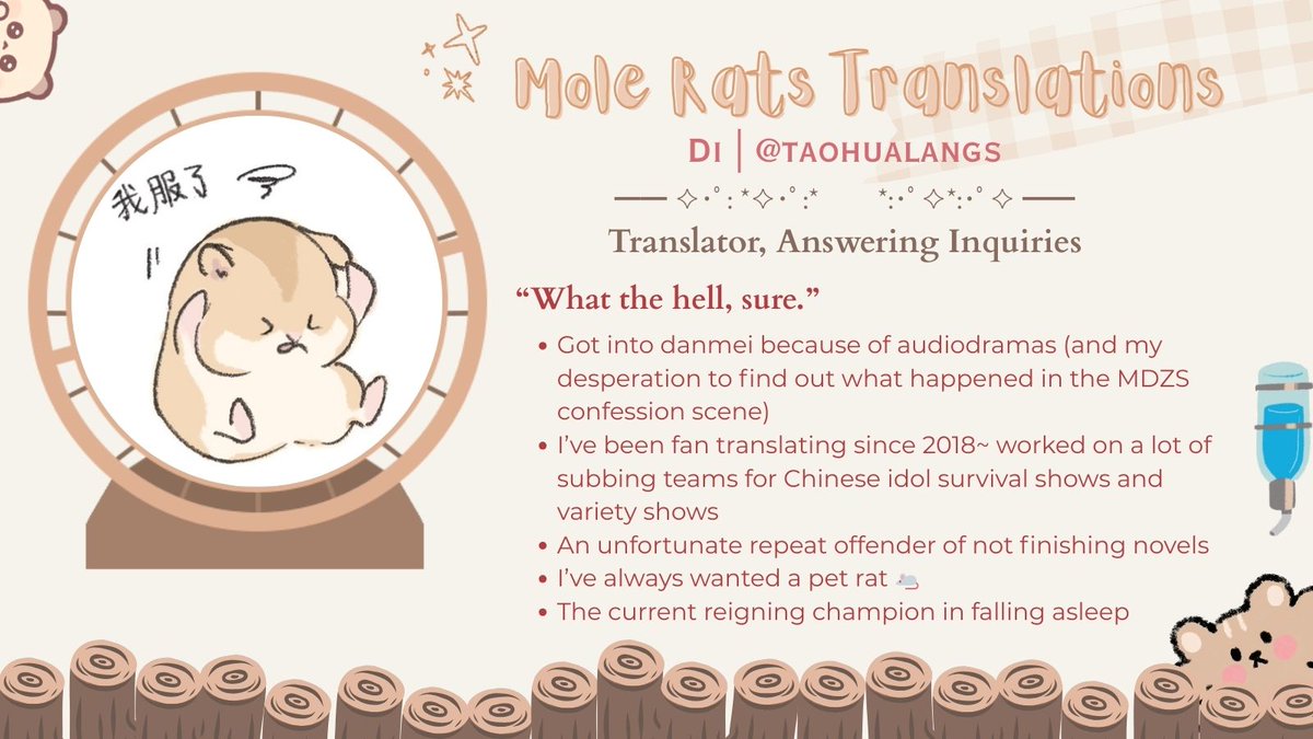 🏵️ ᴍᴇᴍʙᴇʀ ʀᴇᴠᴇᴀʟ #6 🏵️

Name: 𝗗𝗶 (<a href="/taohualangs/">di ᝰ.ᐟ</a>)
Position: Dancer • Translator
Sub-unit: 海dilen (Haidilen)

Our reigning queen of falling asleep in Discord VCs 😴 Will she be sleeping vertically tonight? Stay tuned for the answer and for her dance cover (1k special) 🔥