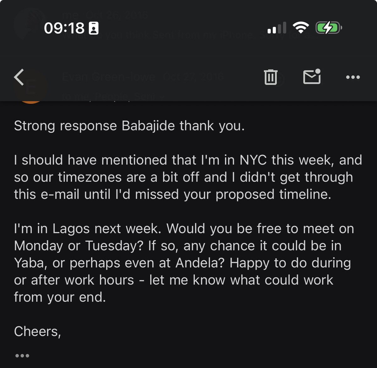 Babajiide's tweet image. This is the email and the response I got haha 😆 glad 😌 I didn’t back down