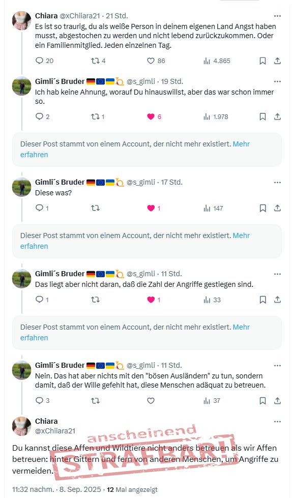 sabi_ri's tweet photo. für diesen Post hat @xChiiara21 ein #Freilos der Lotterie "rechtwidriger Inhalt des Tages", Kategorie "Volksverhetzung" erhalten.
Hervorragende Gewinnaussichten. Mitteilung über die Polizei/StA.
Ich freu mich für Dich 😅 https://t.co/Te2JpO9Ikh