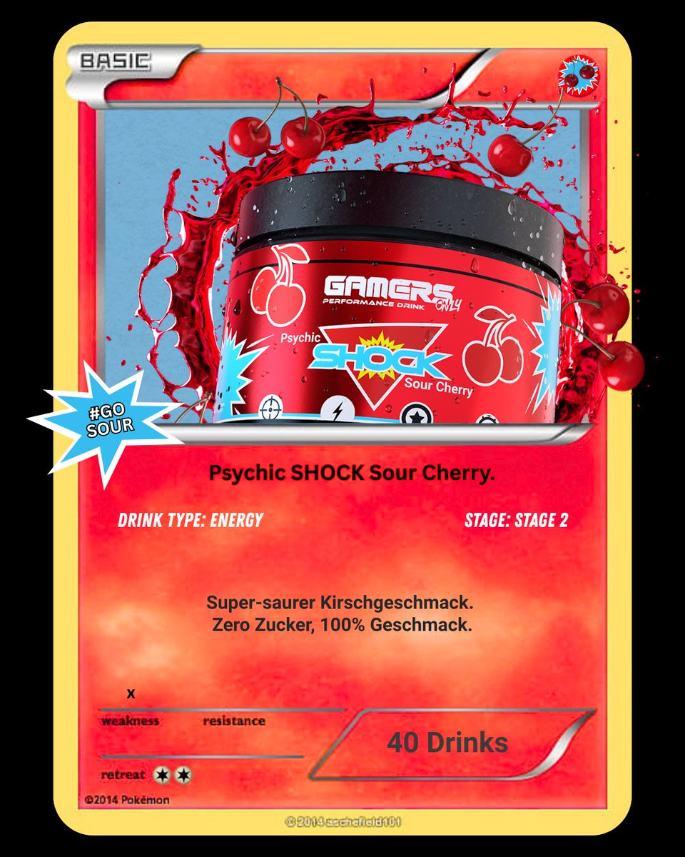 SOUR CHERRY COMEBACK!! 🍒💥
👉  Endlich wieder da: Unser super-saurer Psychic SHOCK Sour Cherry mit Koffein ist zurück!

WER GÖNNT SICH?? 🤯