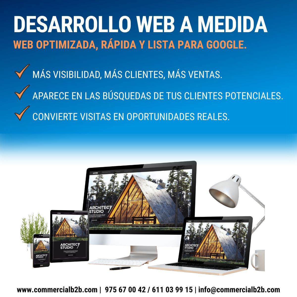 💻 Una web no es solo un escaparate digital: es la primera impresión de tu negocio.
❌ Si está anticuada o no carga bien, tus clientes se marchan.

✅ Con nuestro servicio de desarrollo web conseguimos que tu página:

Escríbenos y pide presupuesto para tu nuevo desarrollo web.