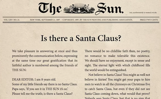 今日のコンセプト 9/21は、世界一有名な社説が掲載された日。1897年9月